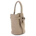 Celine Big Bag Nano Bucket Hand Bag Leather Beige Silver — view 3