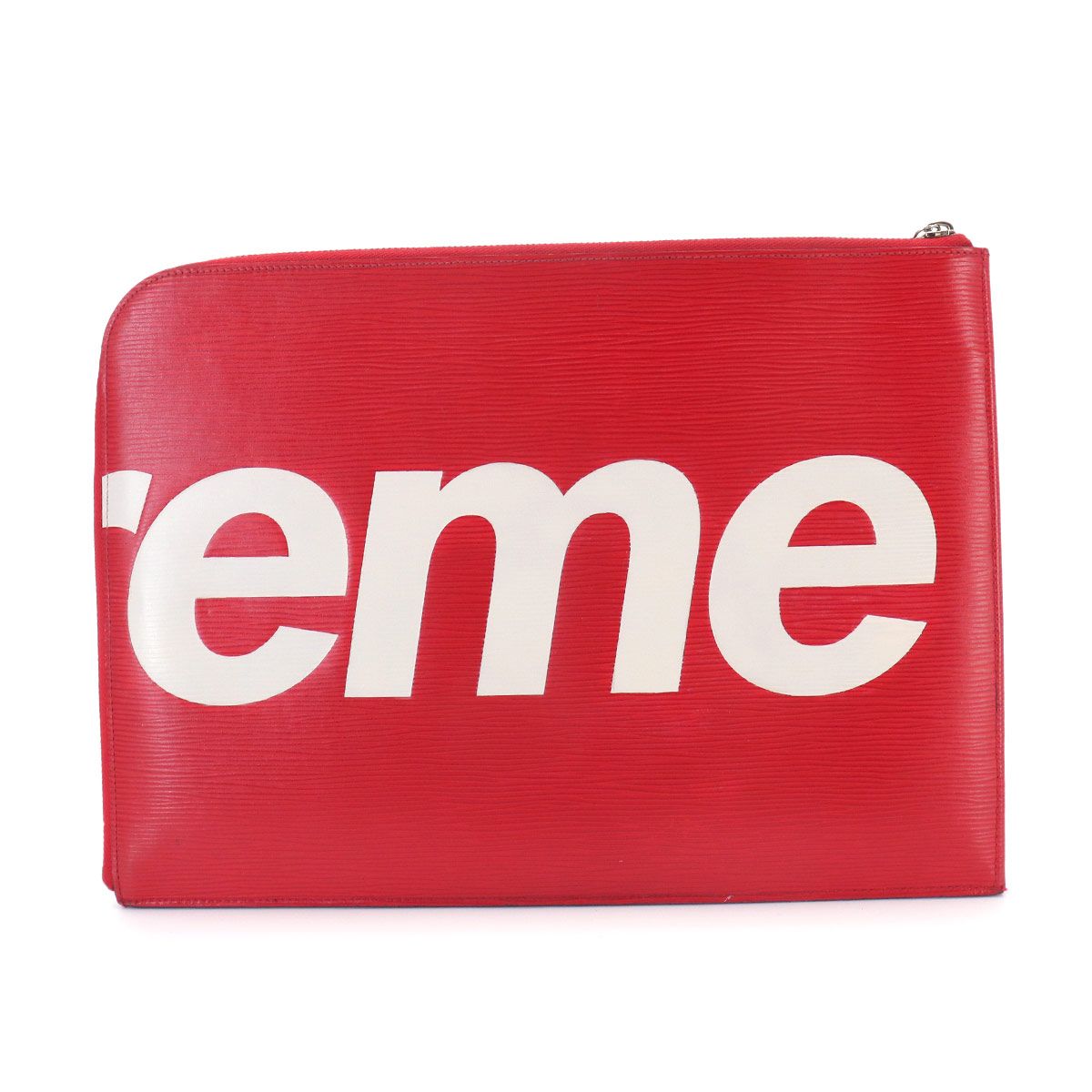 Louis Vuitton Supreme Epi Pochette Jour GM Clutch Red White — view 2