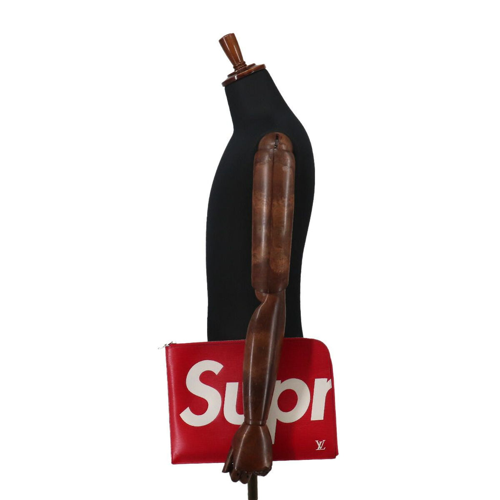 Louis Vuitton Supreme Epi Pochette Jour GM Clutch Red White — view 9