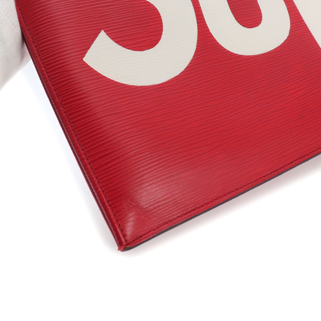 Louis Vuitton Supreme Epi Pochette Jour GM Clutch Red White — view 7