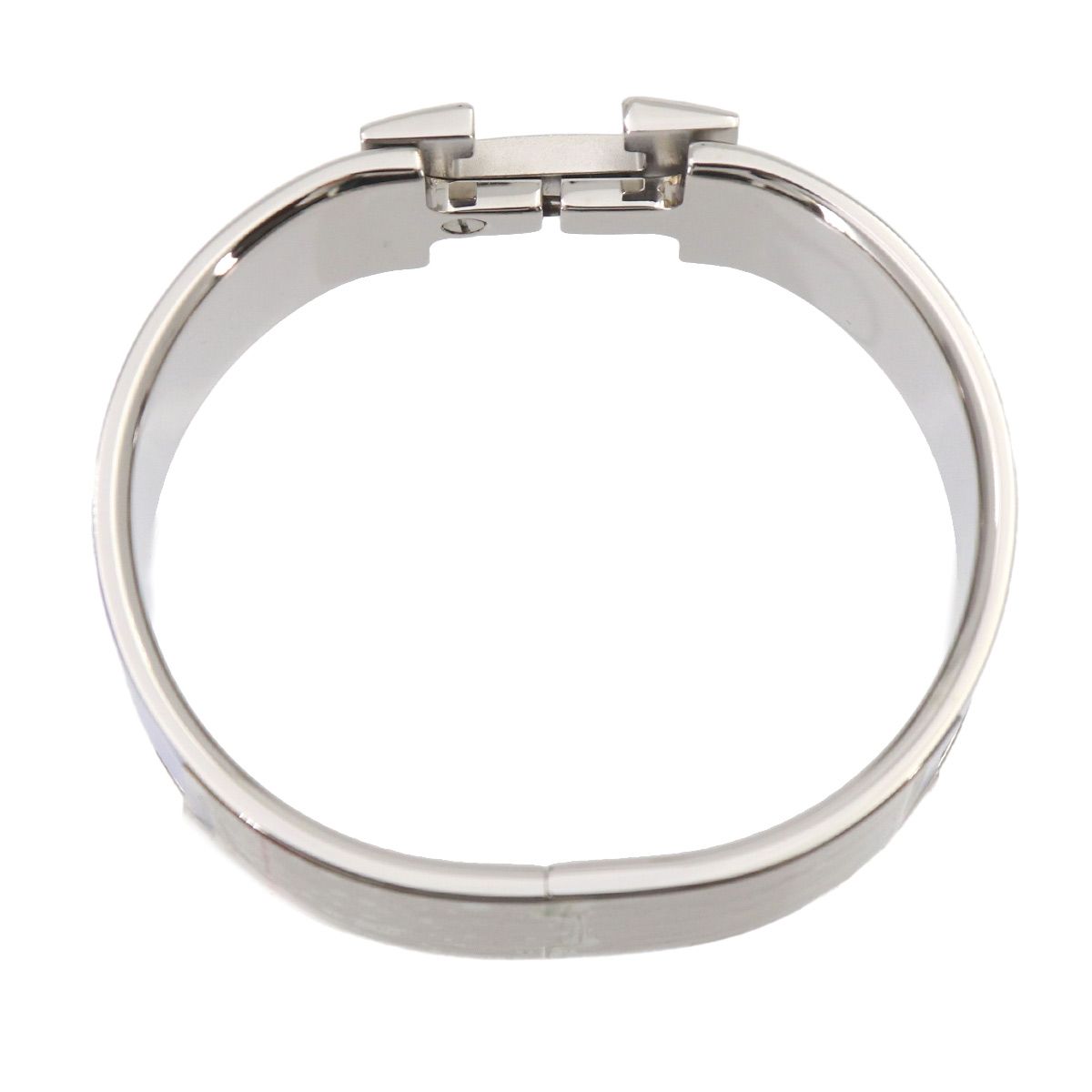 Hermes Clic Clac PM Bangle Blue Silver Bracelet — view 4