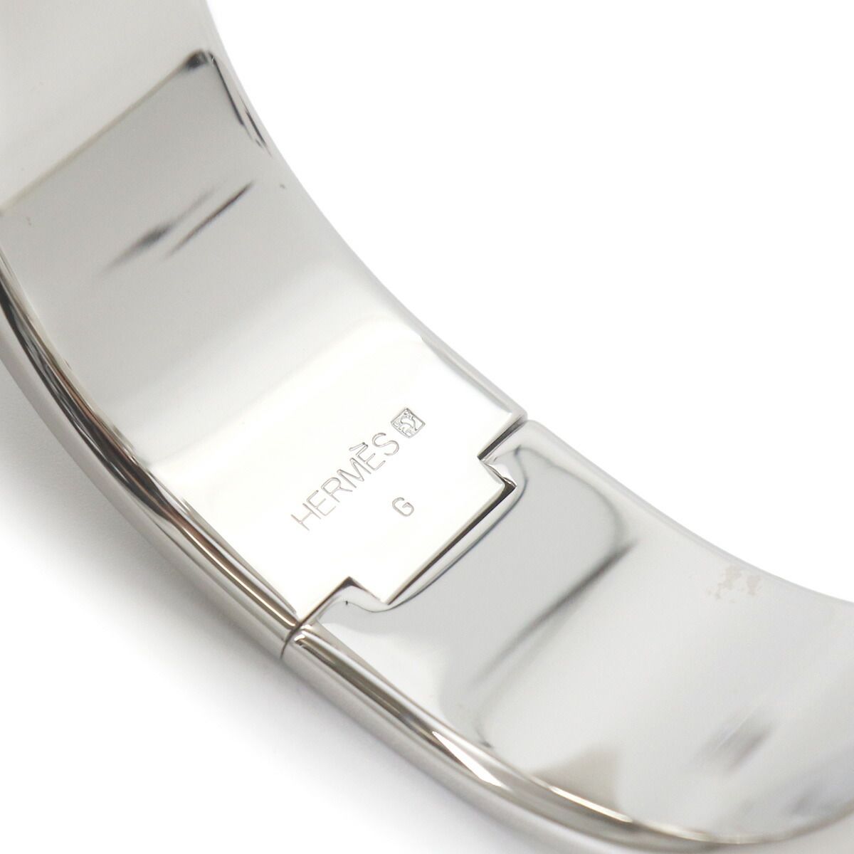 Hermes Clic Clac PM Bangle Blue Silver Bracelet — view 5