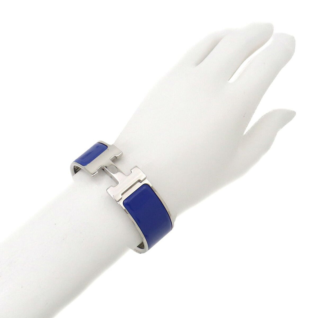 Hermes Clic Clac PM Bangle Blue Silver Bracelet — view 6
