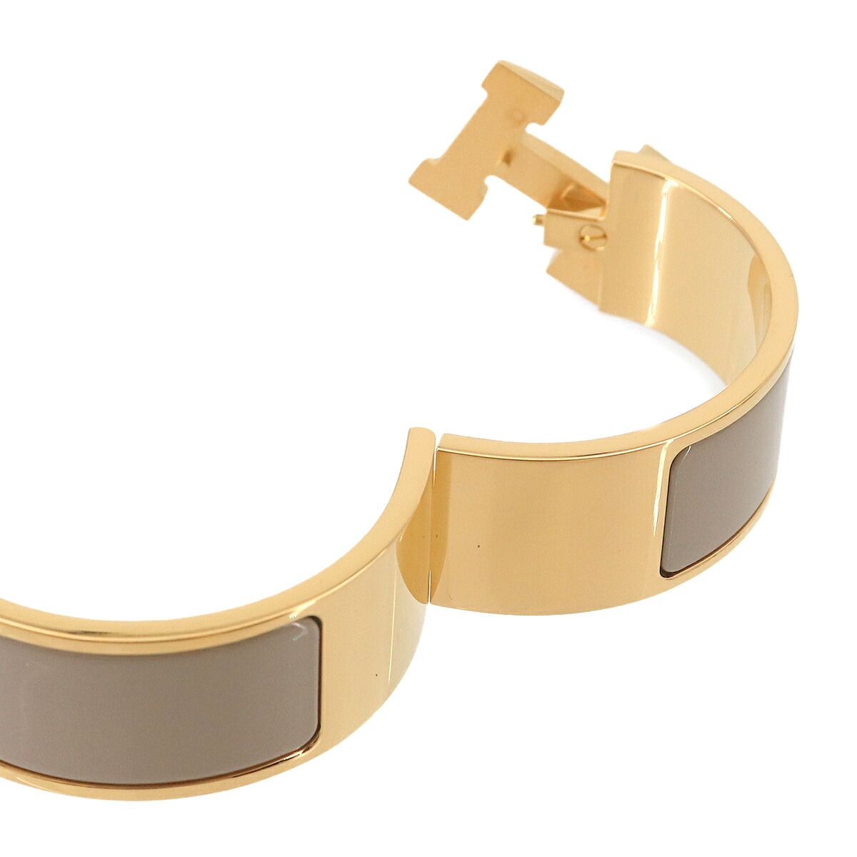 Hermes Clic Clac PM Bangle Gray Gold Bracelet — view 7