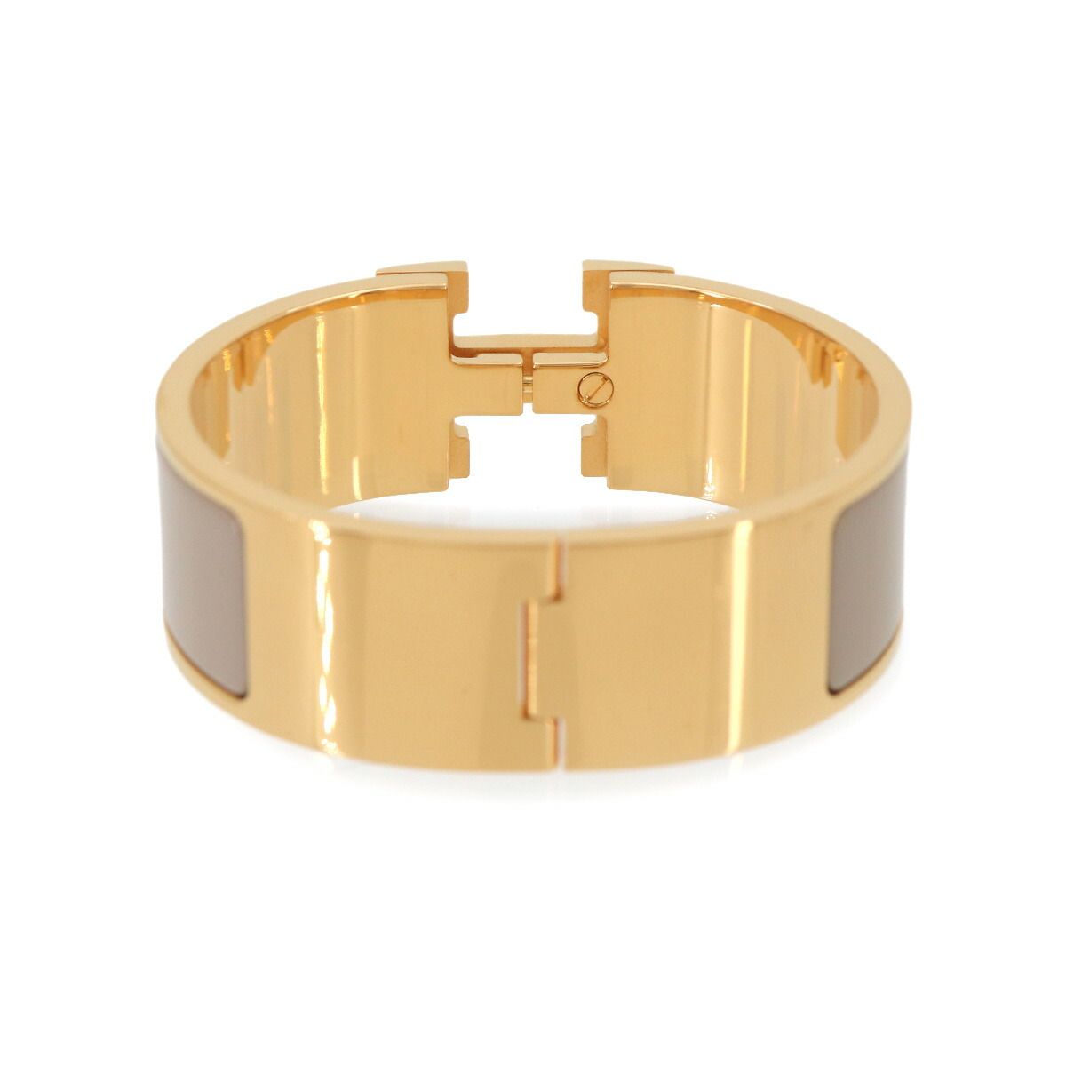 Hermes Clic Clac PM Bangle Gray Gold Bracelet — view 3