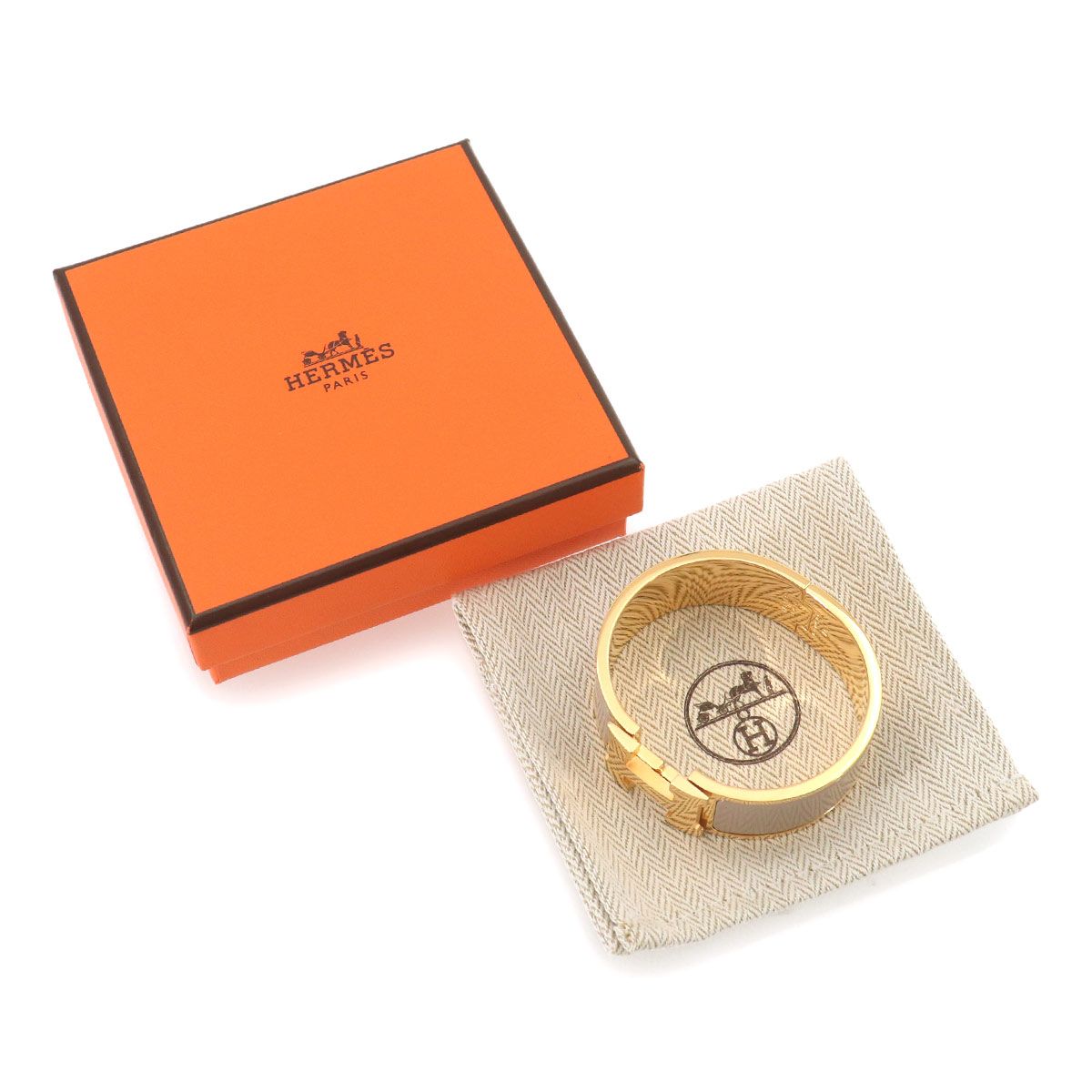 Hermes Clic Clac PM Bangle Gray Gold Bracelet — view 2