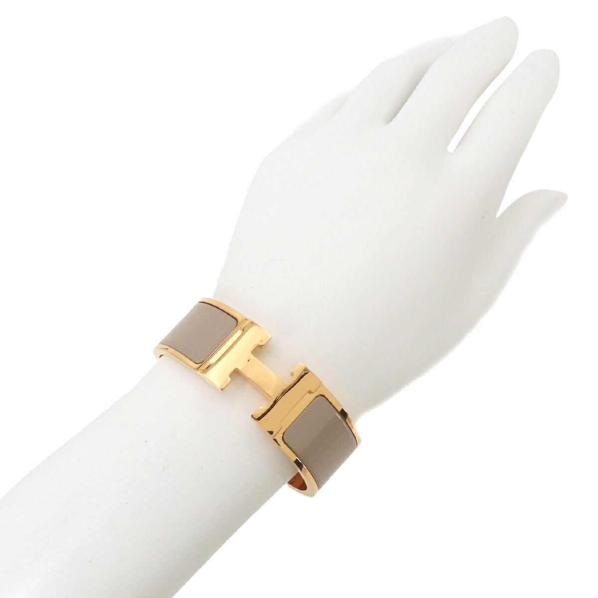 Hermes Clic Clac PM Bangle Gray Gold Bracelet — view 6