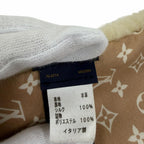 Louis Vuitton Monogram Shearling Scarf LV Logo Beige — view 7