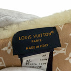 Louis Vuitton Monogram Shearling Scarf LV Logo Beige — view 6