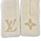 Louis Vuitton Monogram Shearling Scarf LV Logo Beige — view 5