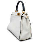 Fendi Selleria Peekaboo Regular 2-Way Bag Leather White Navy — view 3