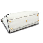 Fendi Selleria Peekaboo Regular 2-Way Bag Leather White Navy — view 4