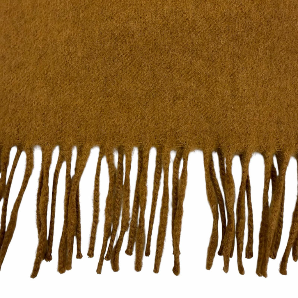 Celine Cashmere Logo Fringe Shawl Scarf Brown 30 180 cm — view 6