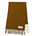 Celine Cashmere Logo Fringe Shawl Scarf Brown 30 180 cm