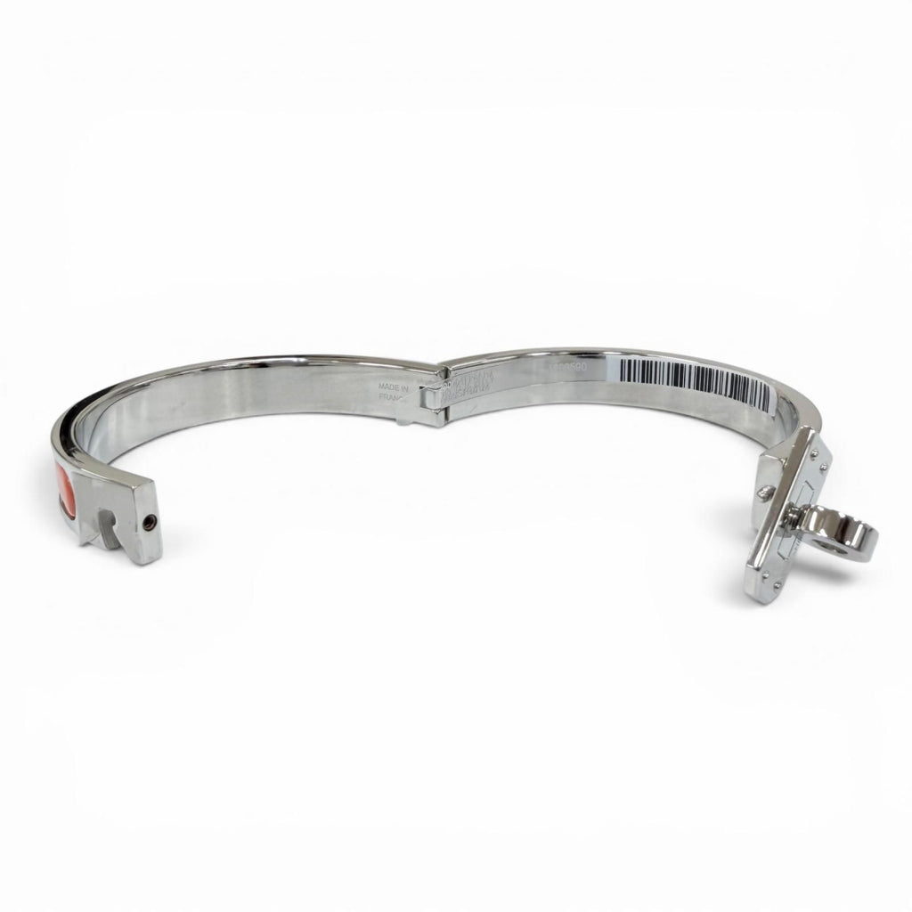 Hermes Mini Click Kelly Bracelet Bangle Silver Orange — view 7