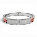 Hermes Mini Click Kelly Bracelet Bangle Silver Orange — view 4