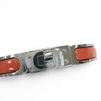 Hermes Mini Click Kelly Bracelet Bangle Silver Orange — view 6