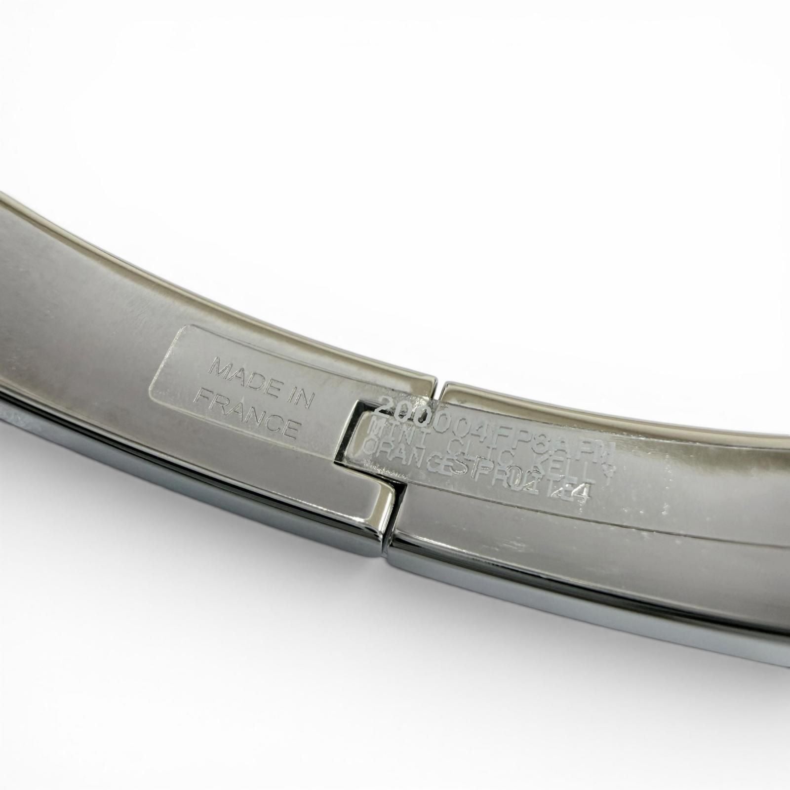 Hermes Mini Click Kelly Bracelet Bangle Silver Orange — view 9