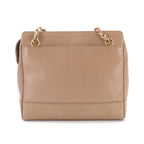 Chanel Triple Coco Chain Shoulder Bag Caviar Leather Light Brown Gold Vintage — view 3