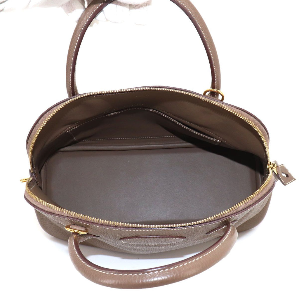 Hermes Bolide 31 2-Way Bag Taurillon Clemence Etoupe Gold — view 6