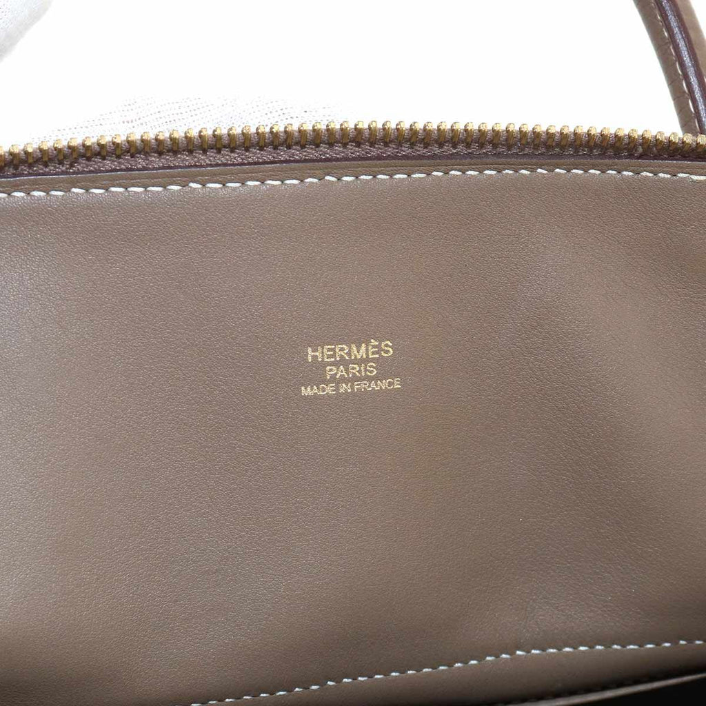 Hermes Bolide 31 2-Way Bag Taurillon Clemence Etoupe Gold — view 7