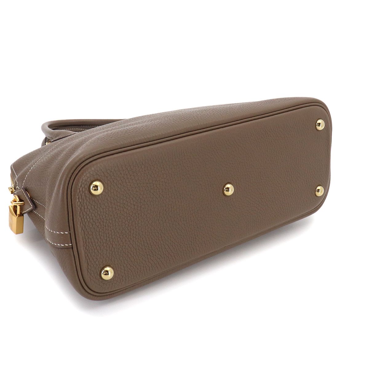 Hermes Bolide 31 2-Way Bag Taurillon Clemence Etoupe Gold — view 4