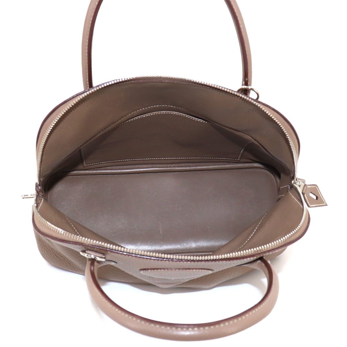 Hermes Bolide 31 2-Way Bag Taurillon Clemence Etoupe Silver — view 6