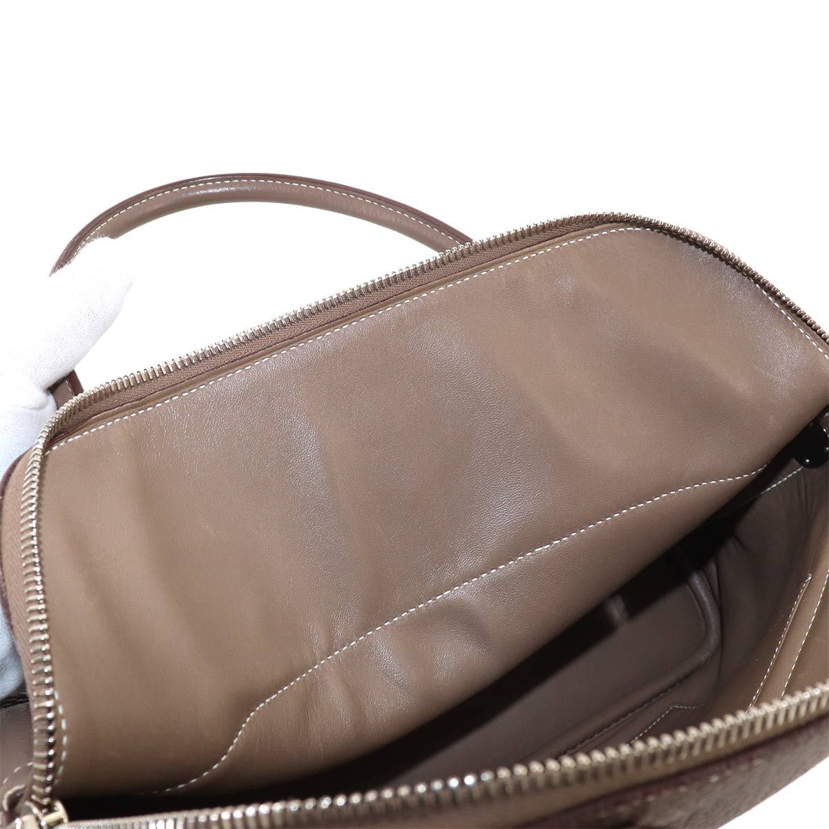 Hermes Bolide 31 2-Way Bag Taurillon Clemence Etoupe Silver — view 7