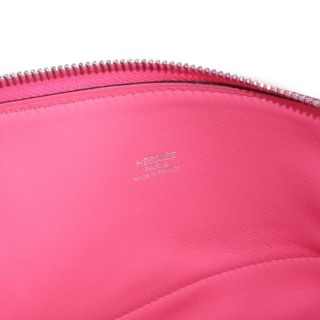 Hermes Bolide 31 2-Way Bag Taurillon Clemence Rose Azalea Silver — view 7