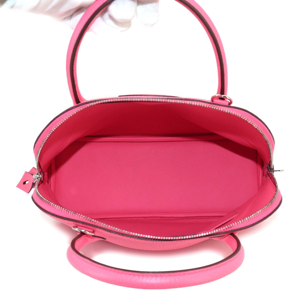 Hermes Bolide 31 2-Way Bag Taurillon Clemence Rose Azalea Silver — view 6