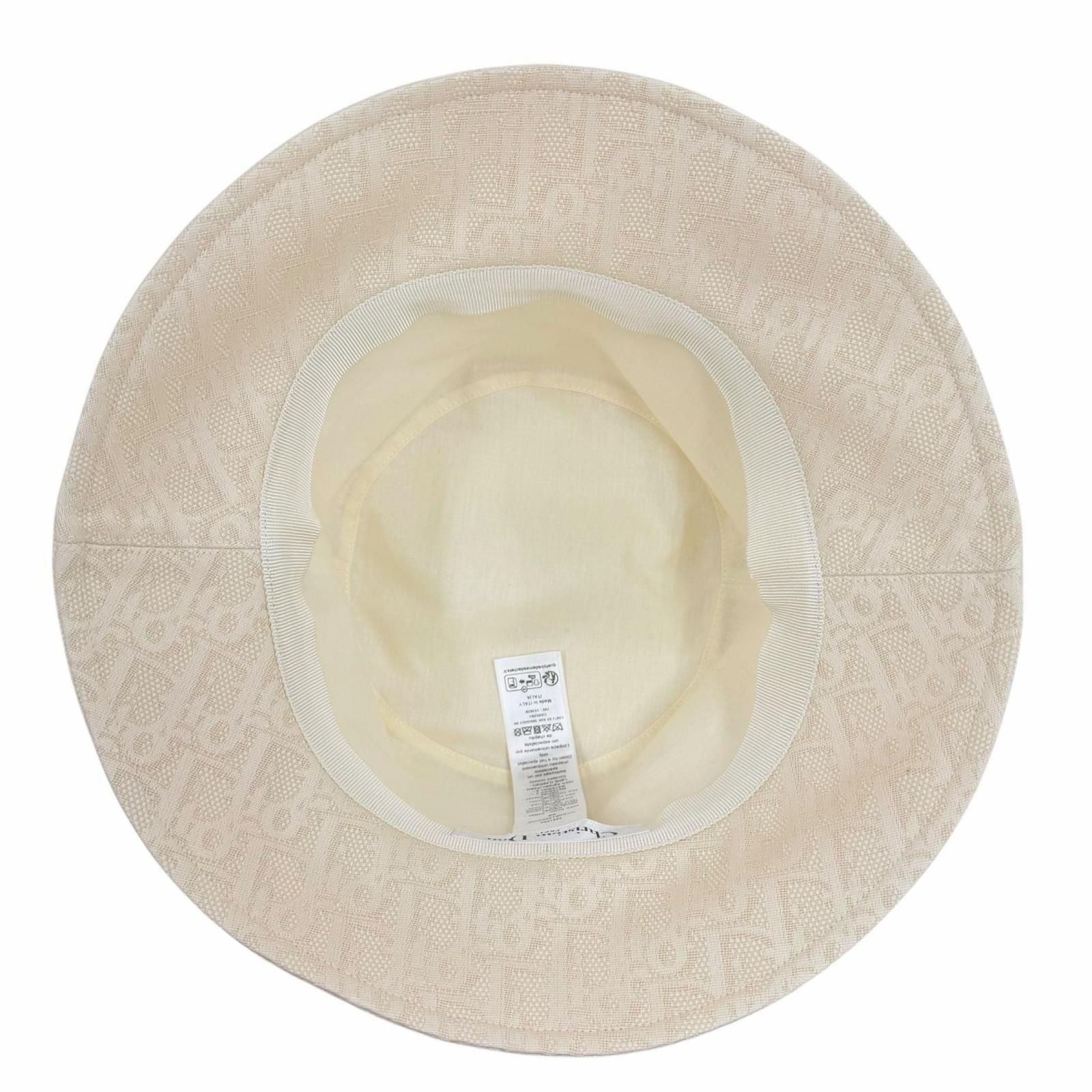 Dior Teddy-d Oblique Bob Hat Cotton 100% Leather Hat 58 — view 7