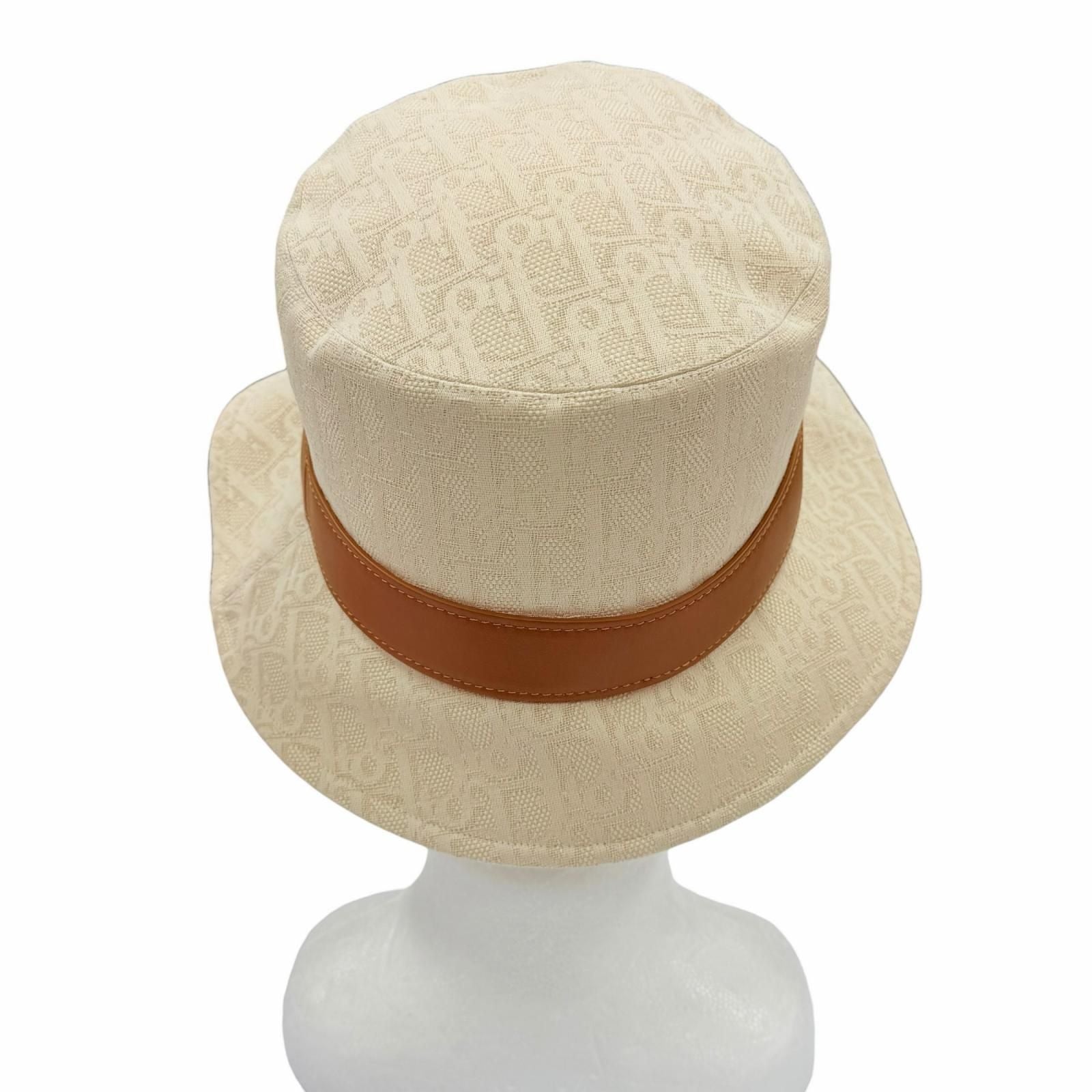 Dior Teddy-d Oblique Bob Hat Cotton 100% Leather Hat 58 — view 5