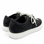 Hermes Day Silver Kelly Buckle Lace Up Leather Low Cut Sneakers Black — view 2