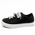Hermes Day Silver Kelly Buckle Lace Up Leather Low Cut Sneakers Black — view 4