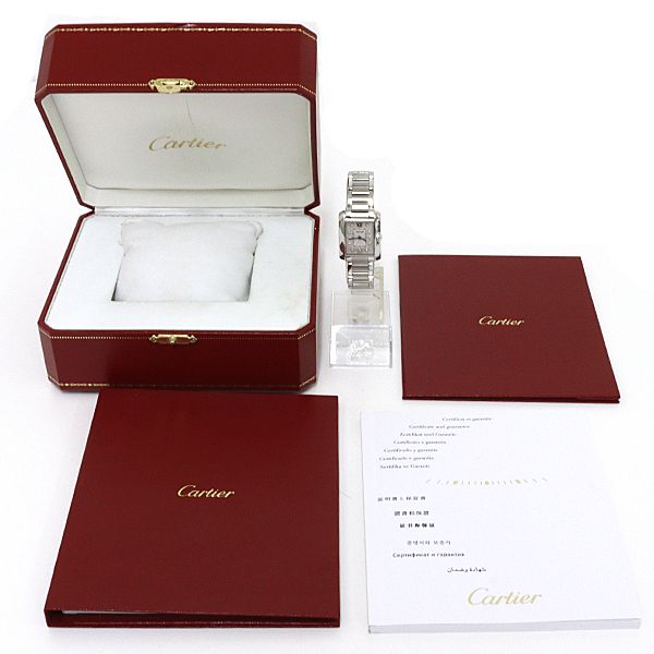 Cartier Watch Tank en Gray SM Diamond SS Quartz Silver Dial Polished — view 2