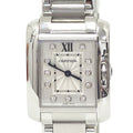Cartier Watch Tank en Gray SM Diamond SS Quartz Silver Dial Polished