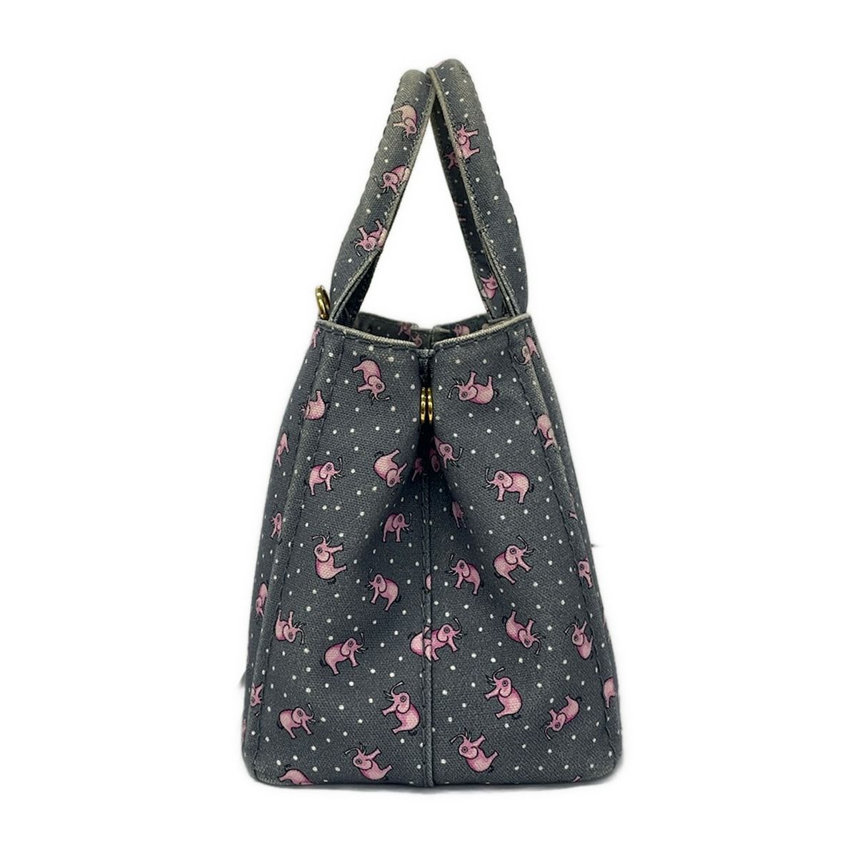 Prada Tote Canapa Gray Pink White Elephant — view 4