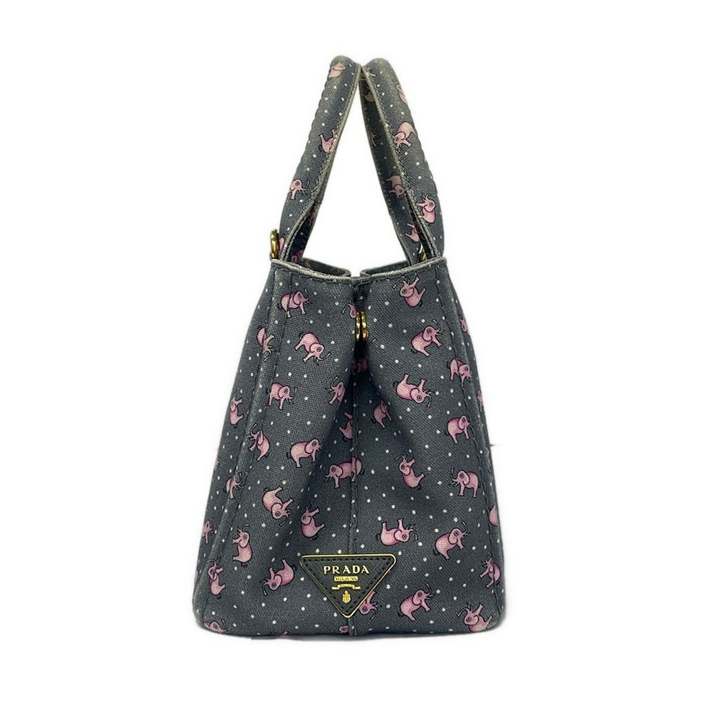 Prada Tote Canapa Gray Pink White Elephant — view 2