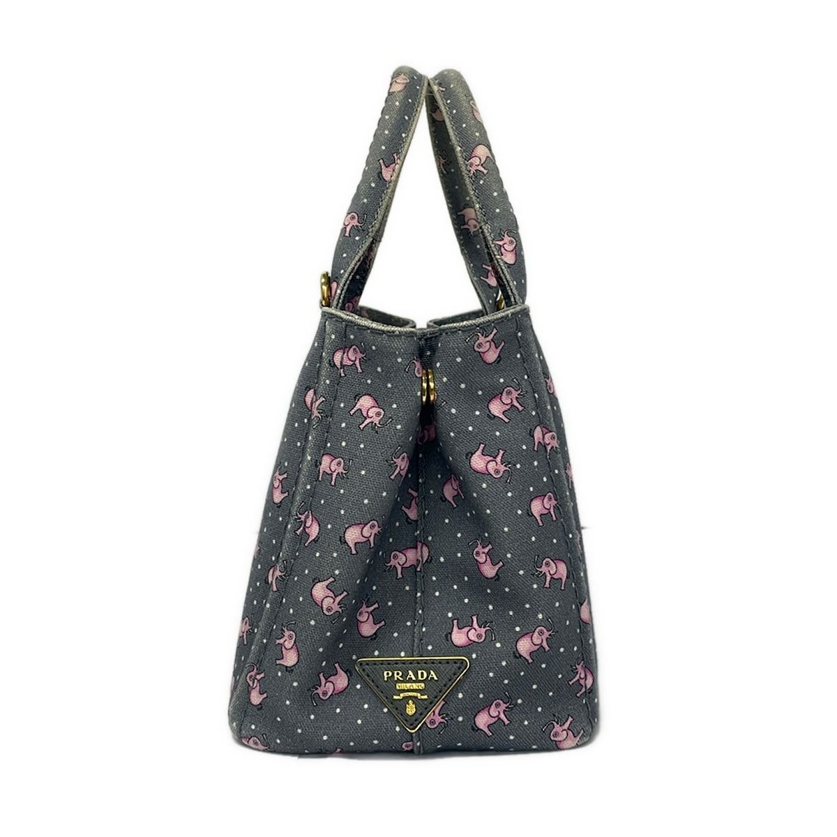 Prada Tote Canapa Gray Pink White Elephant — view 2