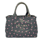 Prada Tote Canapa Gray Pink White Elephant