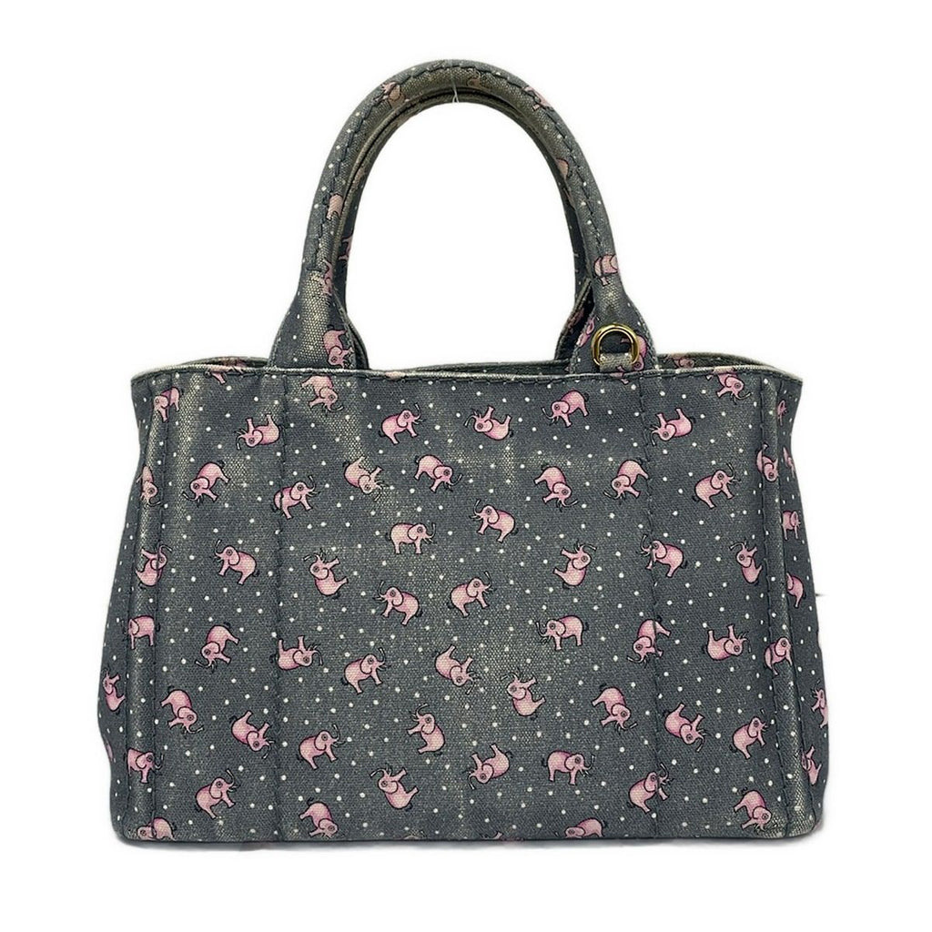 Prada Tote Canapa Gray Pink White Elephant — view 3