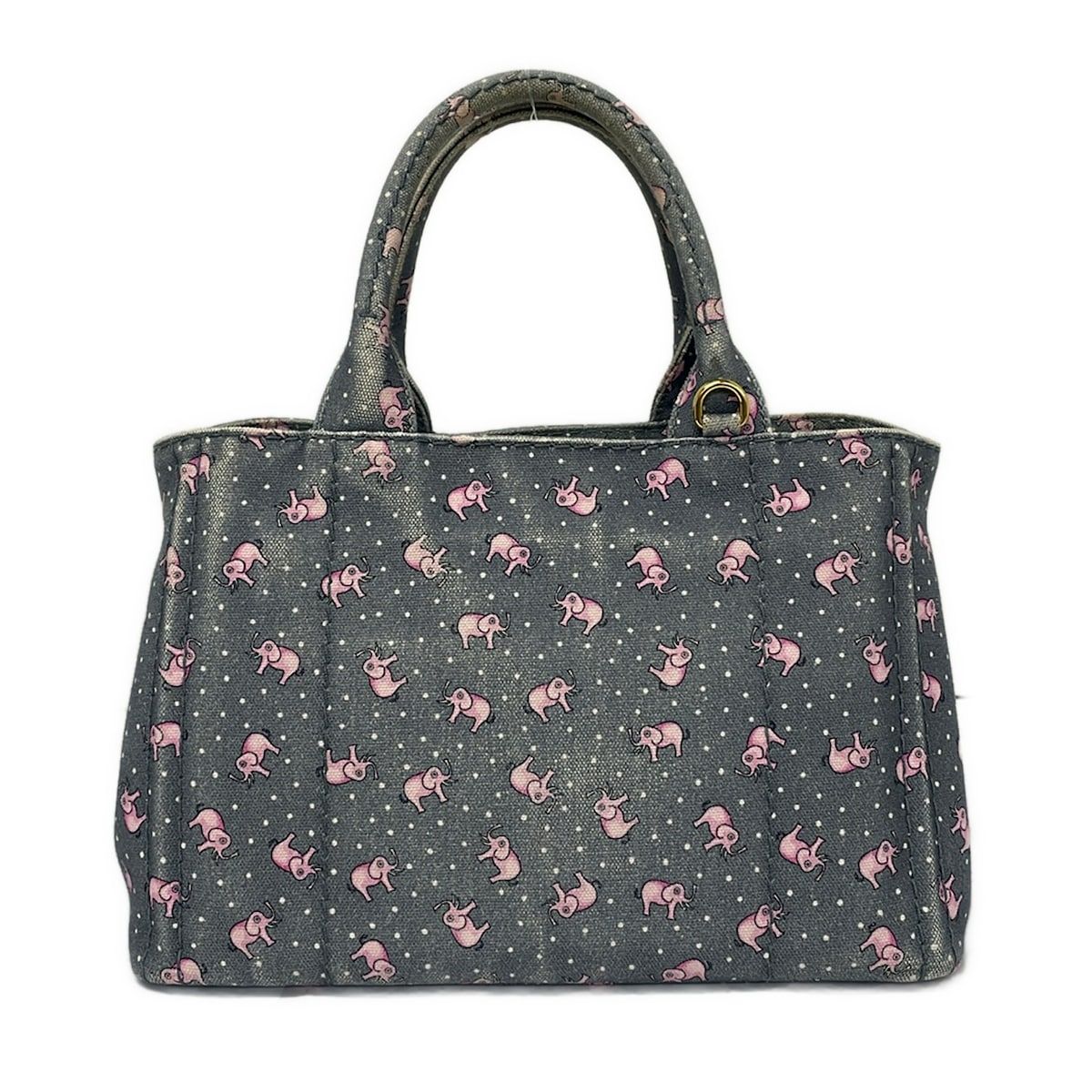 Prada Tote Canapa Gray Pink White Elephant — view 3