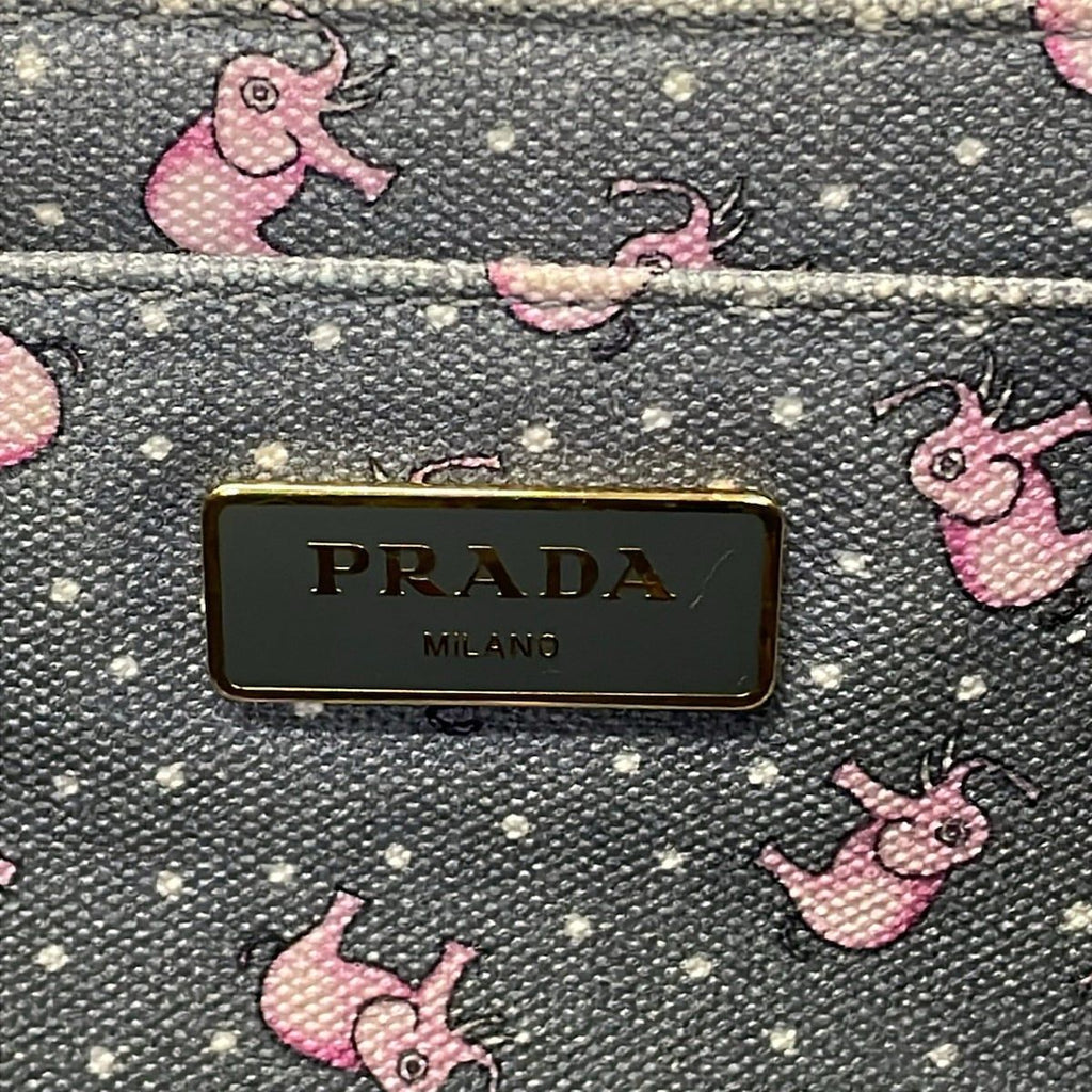 Prada Tote Canapa Gray Pink White Elephant — view 9