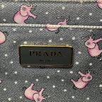 Prada Tote Canapa Gray Pink White Elephant — view 9