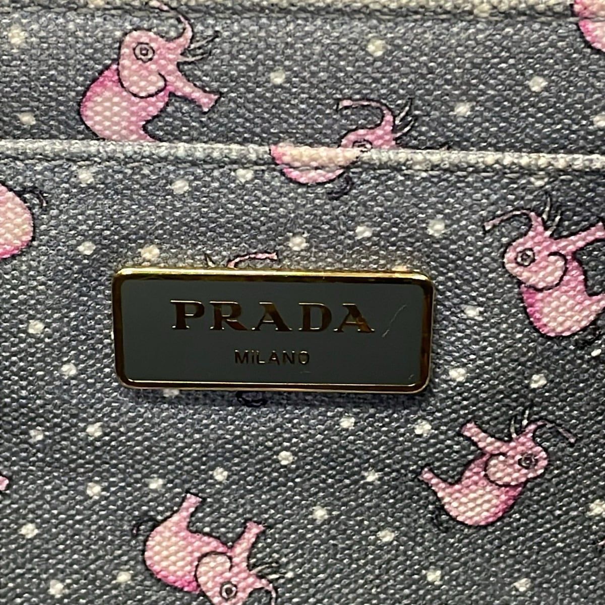 Prada Tote Canapa Gray Pink White Elephant — view 9