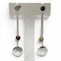 Hermes Exlibris PM Earrings Silver Gold