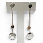 Hermes Exlibris PM Earrings Silver Gold