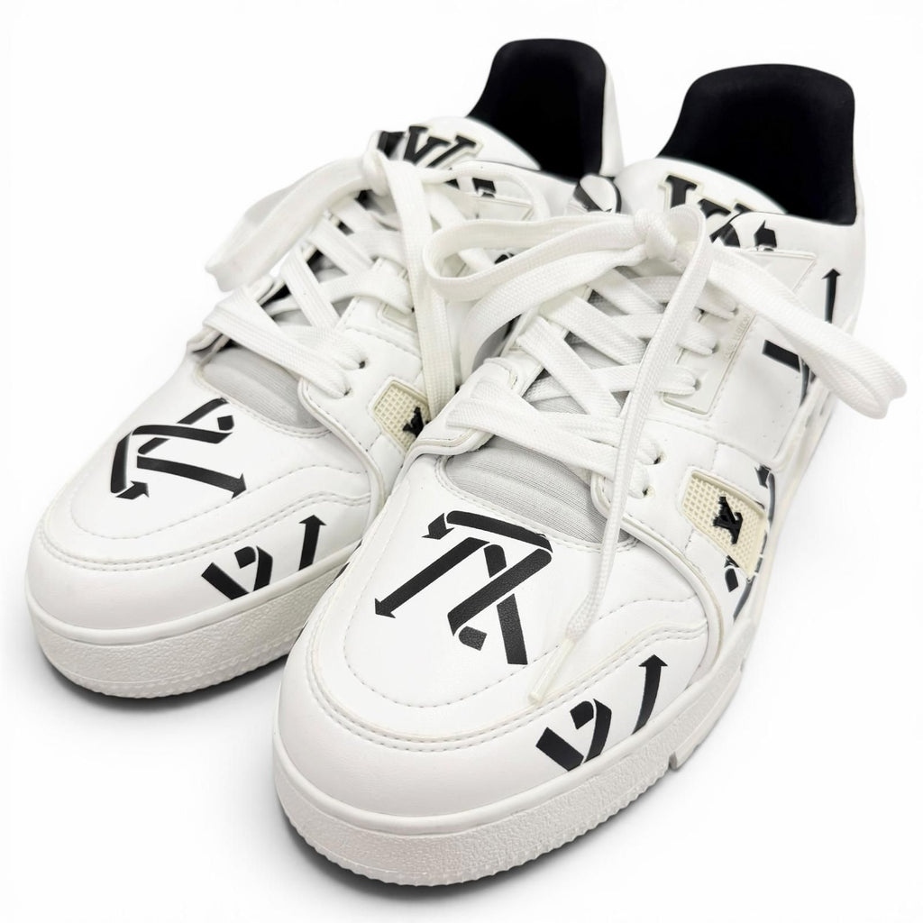 Louis Vuitton LV Trainer Line Leather LV Logo All Over Pattern Low Cut Sneakers
