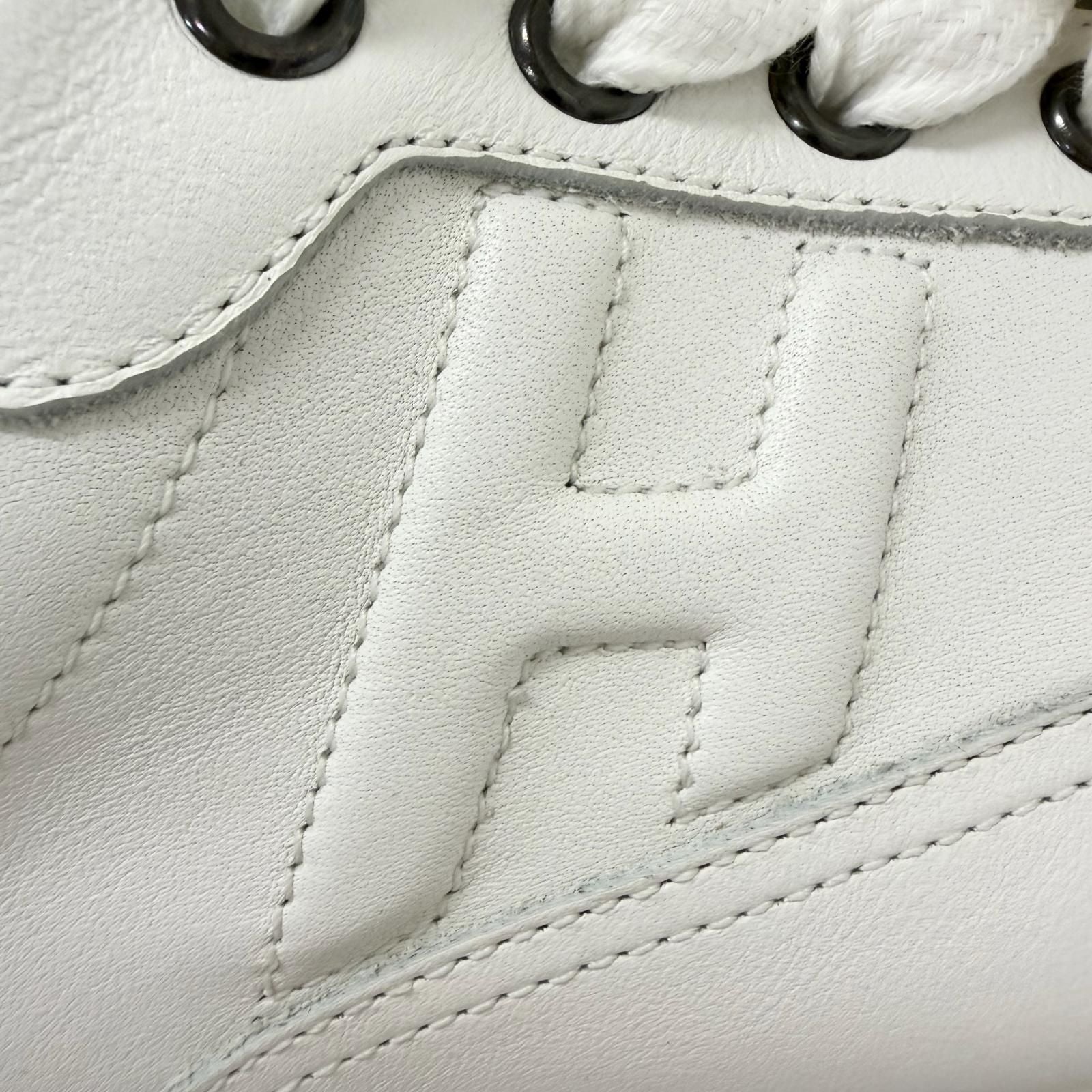 Hermes Trail Leather Logo Lace Up Low Cut Sneakers White 40.5 Recommended — view 6