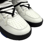 Saint Laurent Smith Logo Embroidered Lace Up Leather High Cut Sneakers White — view 8